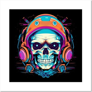 Skull Psychedelic Voyager Astronaut Posters and Art